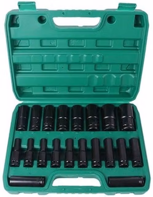 NESTLUNE 20-Piece 1/2 inch Deep Impact Socket Tool Set in Black – 1