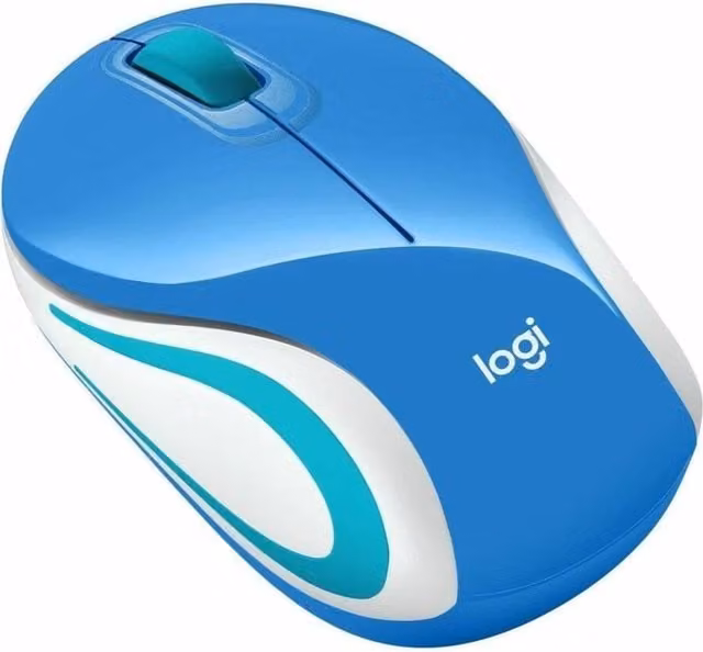 Logitech M187 Mini Wireless Mouse in Blue
