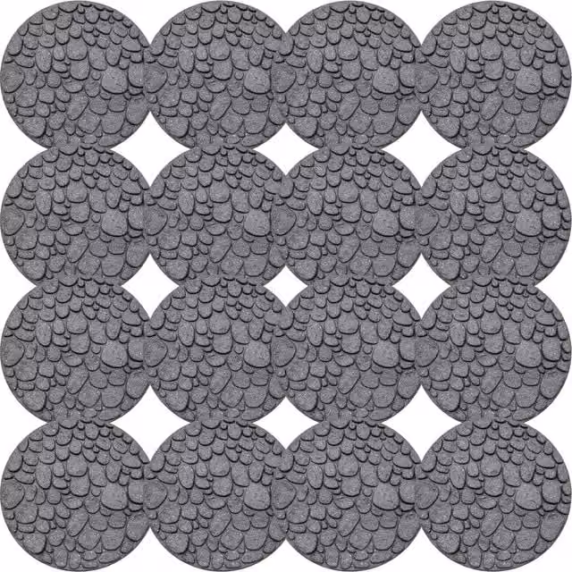 Garden Gear Reversible Eco-Friendly River Rock Effect Ornamental Stepping Stones, Grey