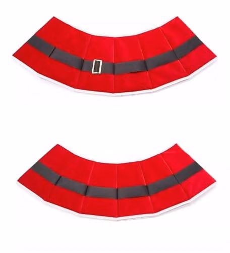 Shatchi Red and White Velvet Christmas Tree Skirt for Tabletop Trees – 4