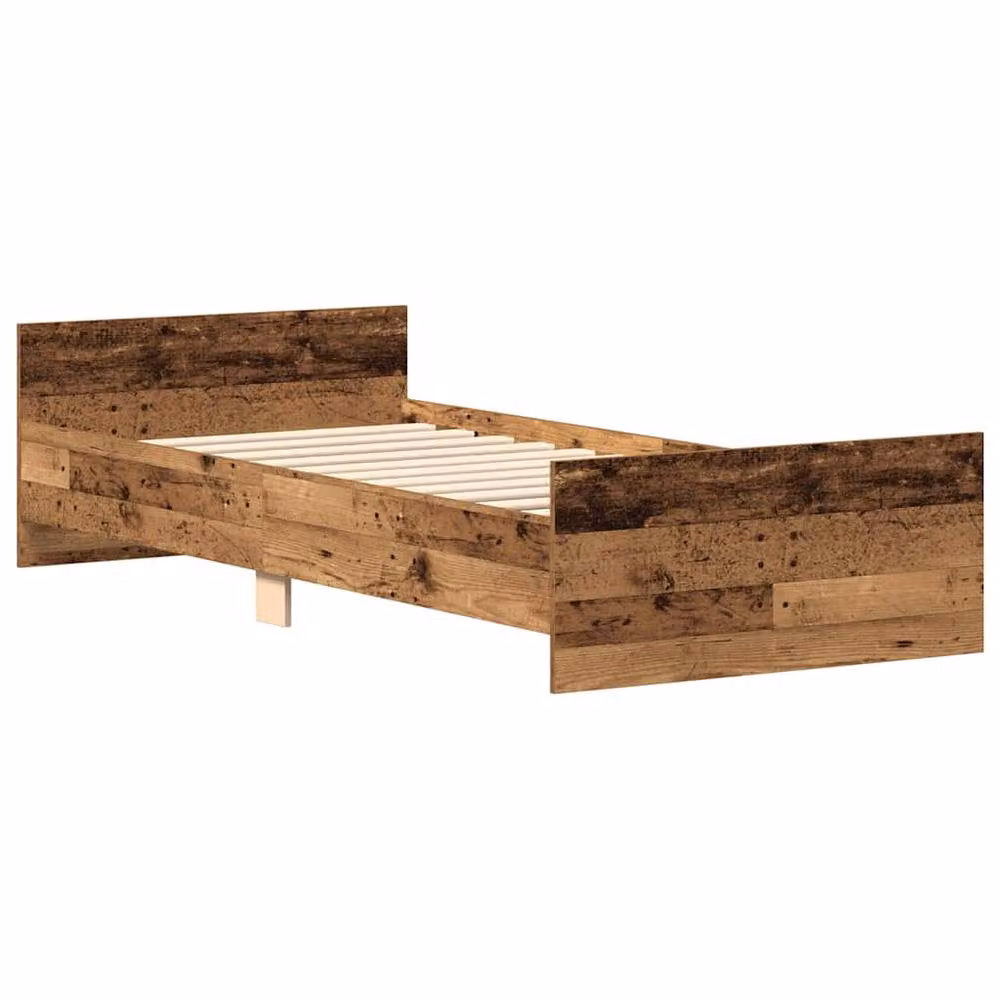 Berkfield Home Bed Frame in Old Wood Brown, W/D/H: 100 x 200 x 40 cm – 3