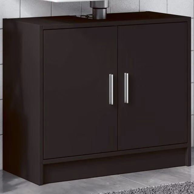 Berkfield Home Black Matt Modern Wall Mounted Bathroom Sink Cabinet W/D/H: 63 x 29 x 55 cm – 1