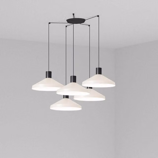 Netlighting Kombo Cluster Pendant Ceiling Light in Beige with E27 Dome Glass Shades
