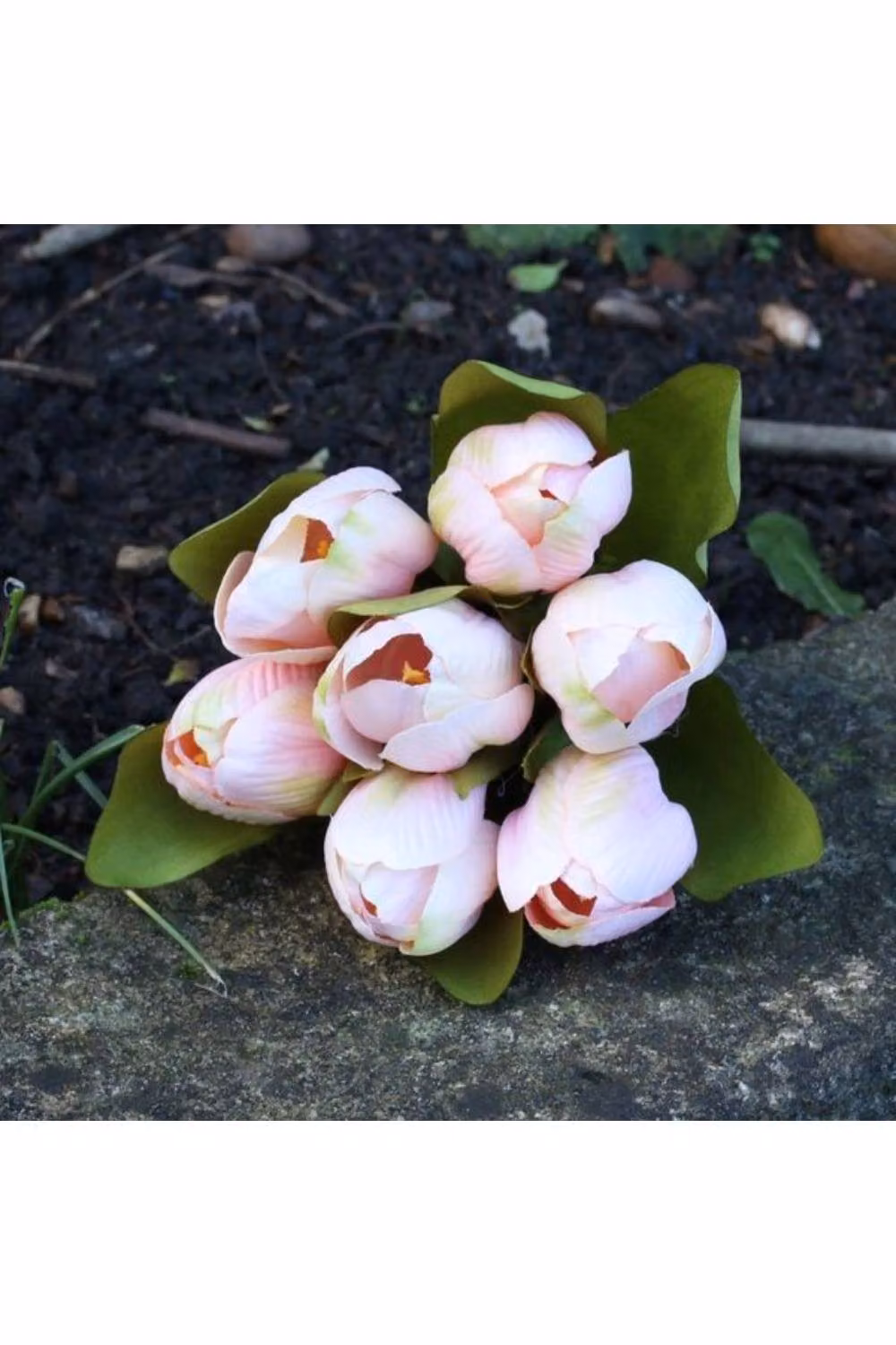 KDMD Tulip Bunch Artificial Flowers, Pale Pink, 2 Pack – 2