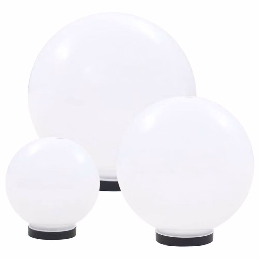 Berkfield Home LED Spherical Bowl Lamp Set of 3 in White, Diameter: 20 cm, 30 cm, 40 cm – 2