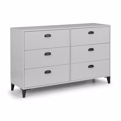 Julian Bowen Lakers Locker 6 Drawer Wide Chest in Grey