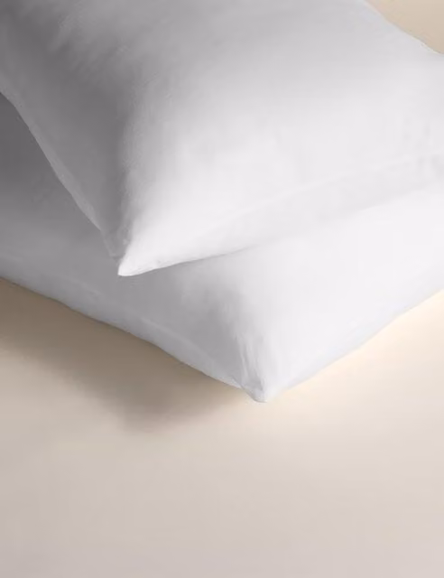 M&S 2 Pack Advanced Allergy Protection Firm White Polyester Pillows