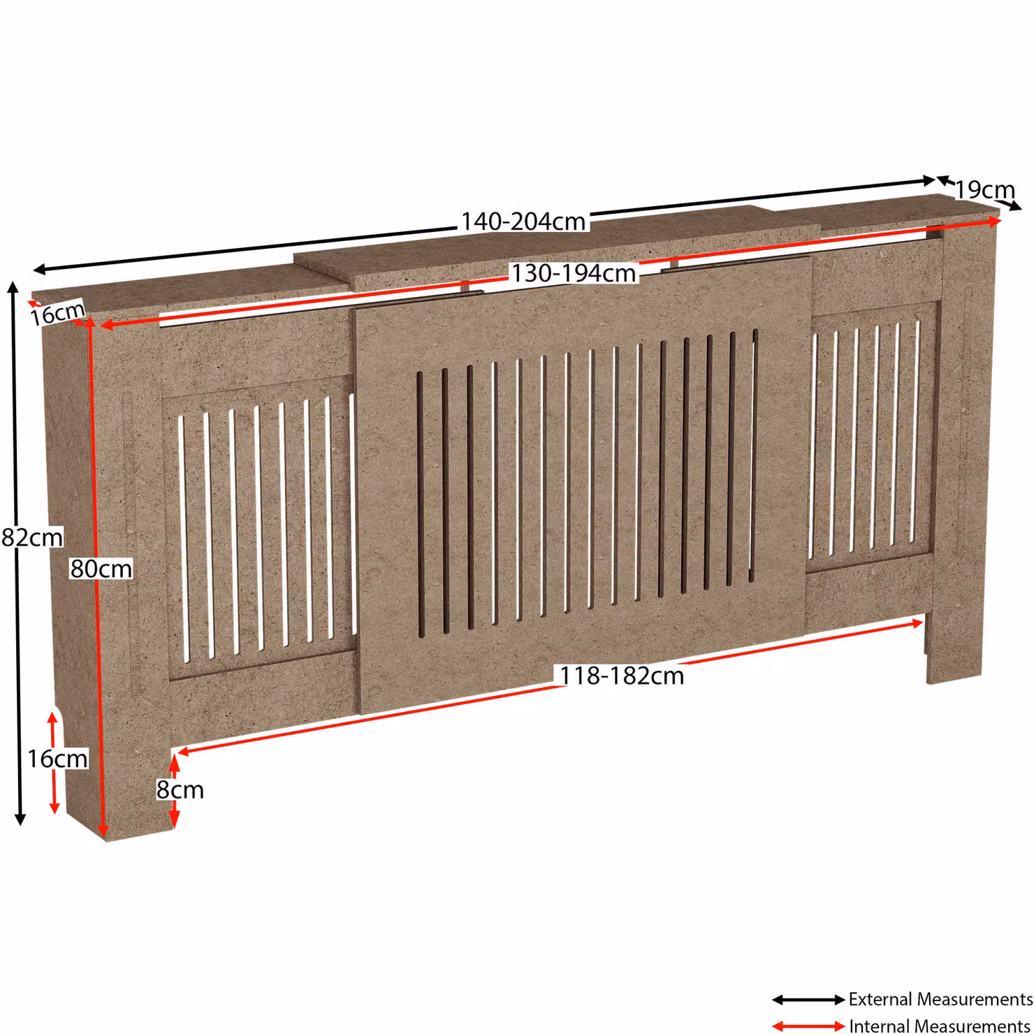 Home Discount Vida Designs Chelsea Adjustable MDF Radiator Cover in Brown – 2