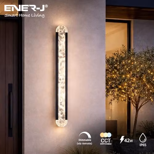 ENER-J LED Outdoor Wall Light, 100 cm, CCT Adjustable, Black and White, IP65 Waterproof, Metal and Acrylic – 2