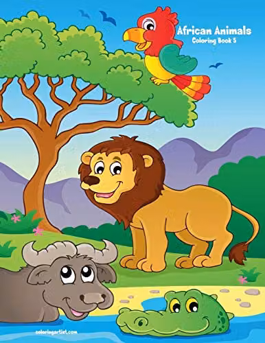 African Animals Colouring Book 5 by Independently Published, Multicolour