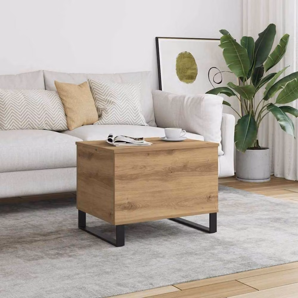 Berkfield Home Artisan Oak Coffee Table in Brown, W/D/H: 60 x 44.5 x 45 cm – 2