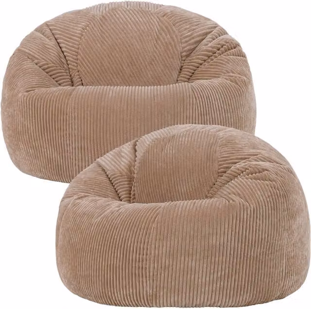 icon Kingston Classic Corduroy Bean Bag Set of 2 in Brown
