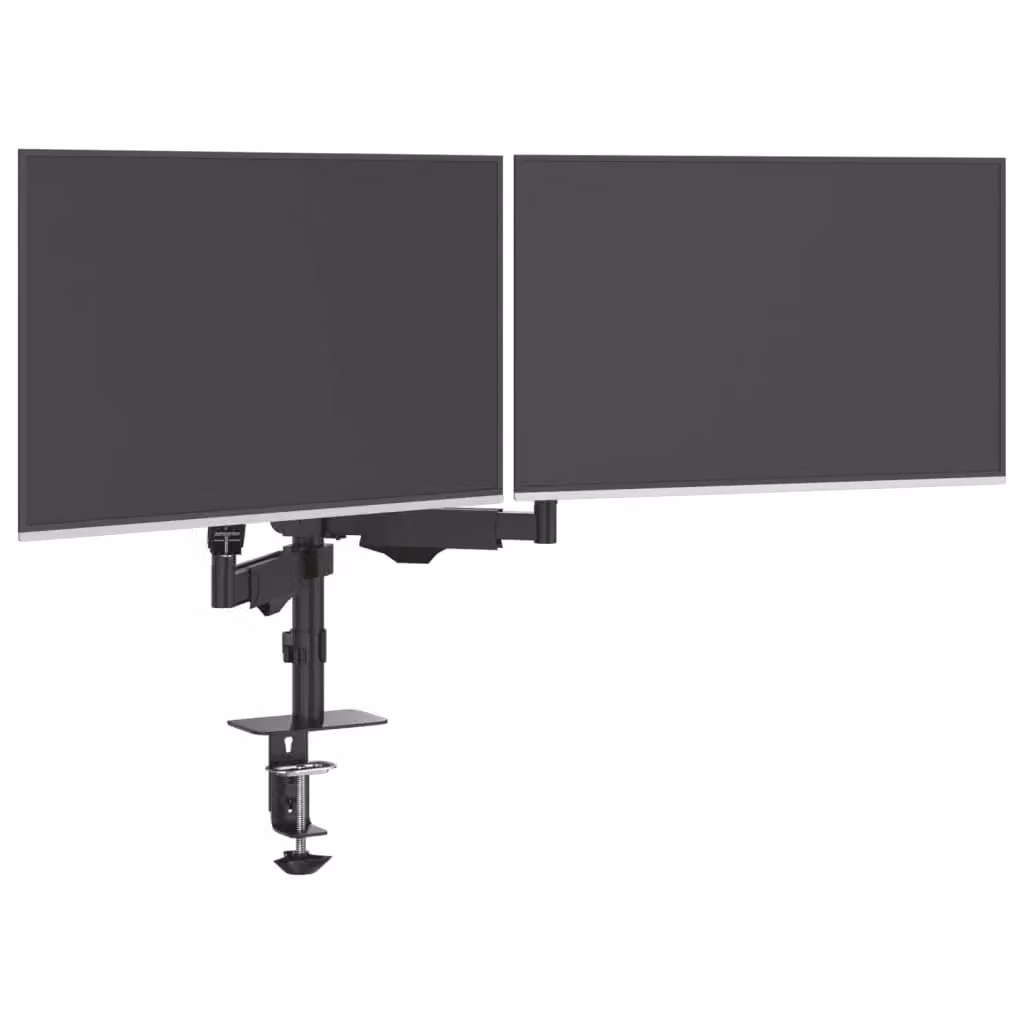 Berkfield Home Dual Monitor Arm for Screens up to 27 Inch with Gas Spring, Black – 3