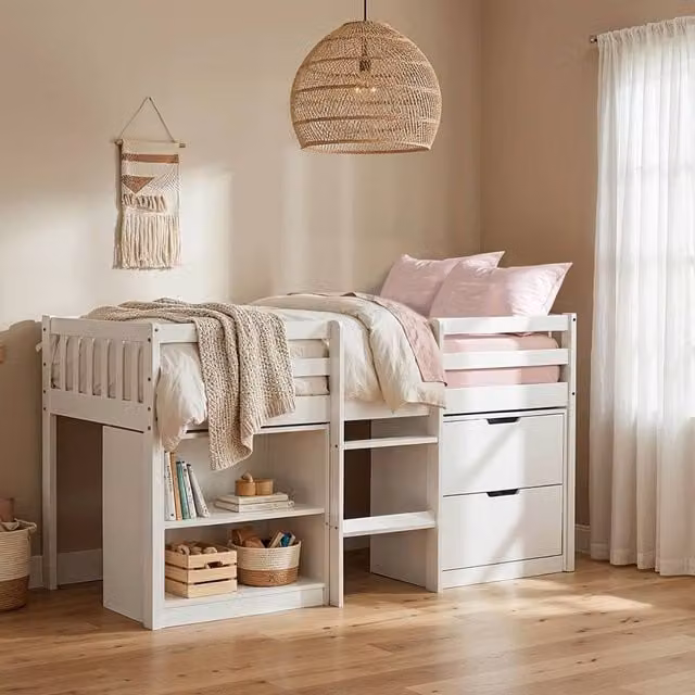 Nöa and Nani Mira Sleepstation Single Cabin Bed in White Solid Pine with Drawers and Bedside Shelf – 1