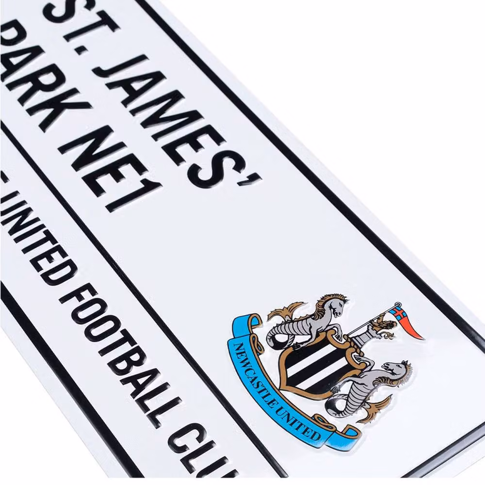 Newcastle United FC Metal Wall Sign in White – 2