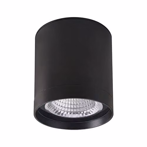 Netlighting Vetra Modern LED Outdoor Surface Mounted Downlight, Black, 3000K Warm White