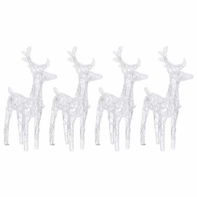 Berkfield Home Christmas Reindeers, 4 Piece Blue Acrylic LED Set with 160 LEDs