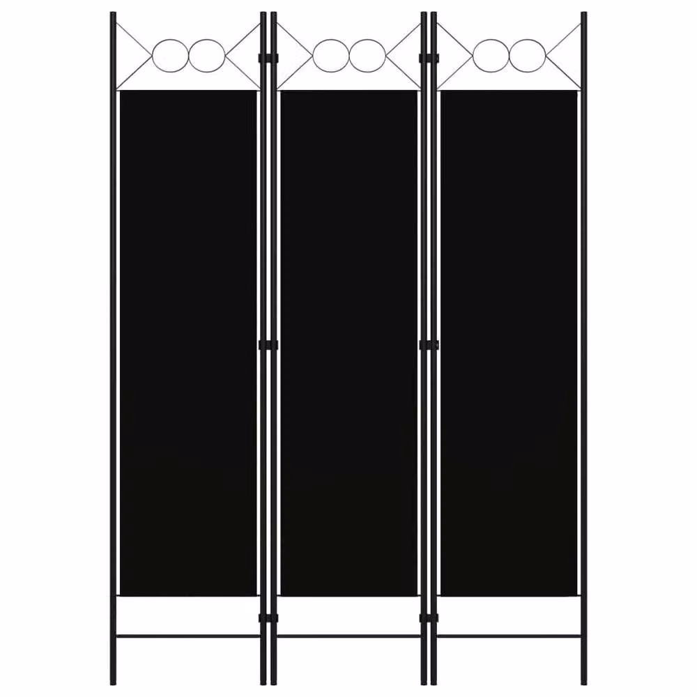Berkfield Home 3-Panel Modern Room Divider in Black, W/H: 120 x 180 cm – 2