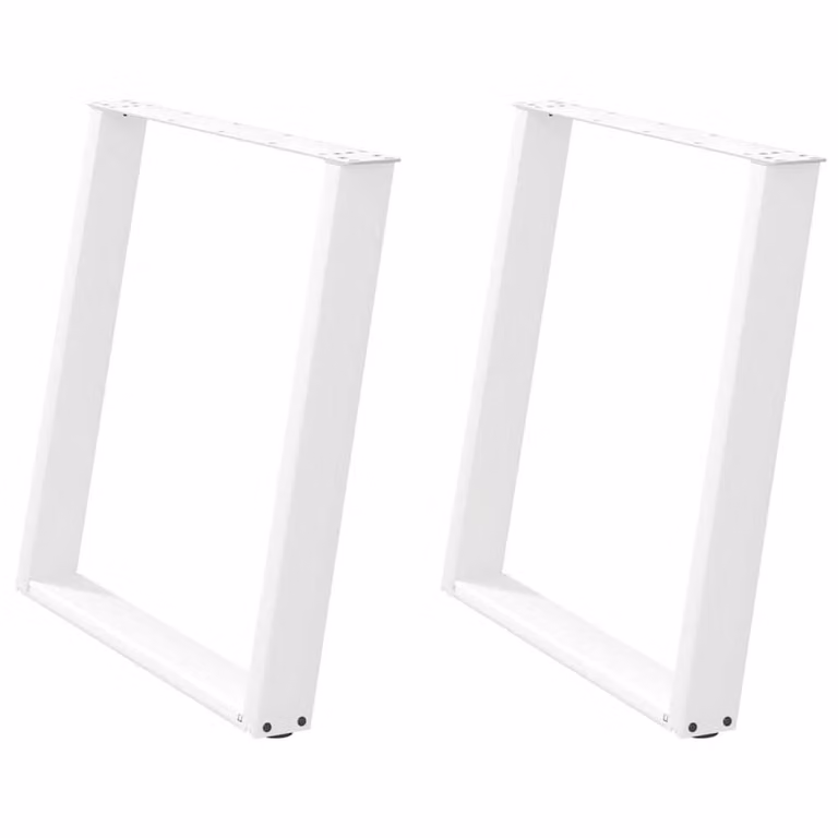 Berkfield Home Modern vidXL U-Shaped Dining Table Legs, 2 Pieces, White, H: 72-73 cm x W: 80 cm