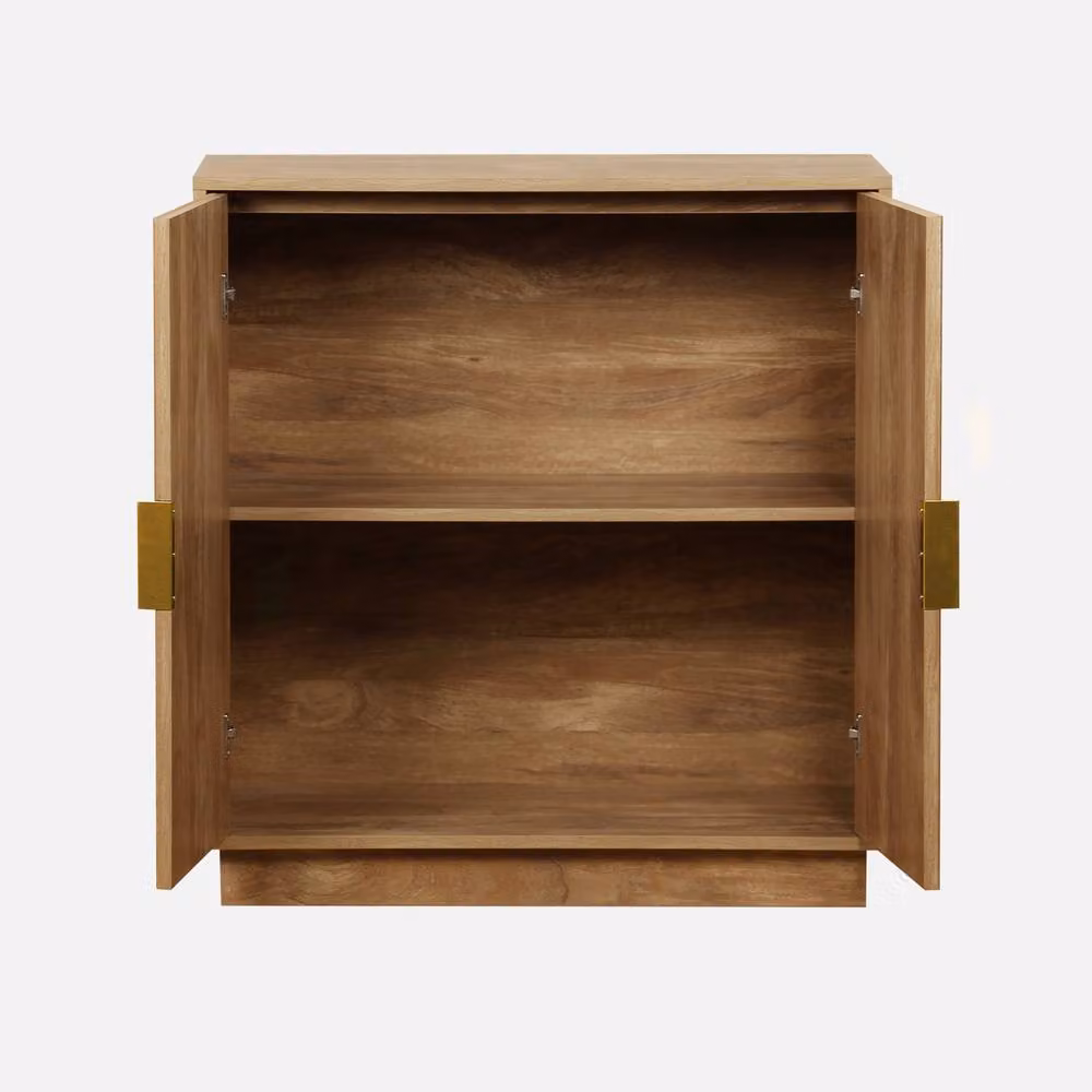 Sweekeeth Exotic 2-Door Sideboard in Brown and Gold, W: 80 cm, H: 85 cm, D: 40 cm – 2