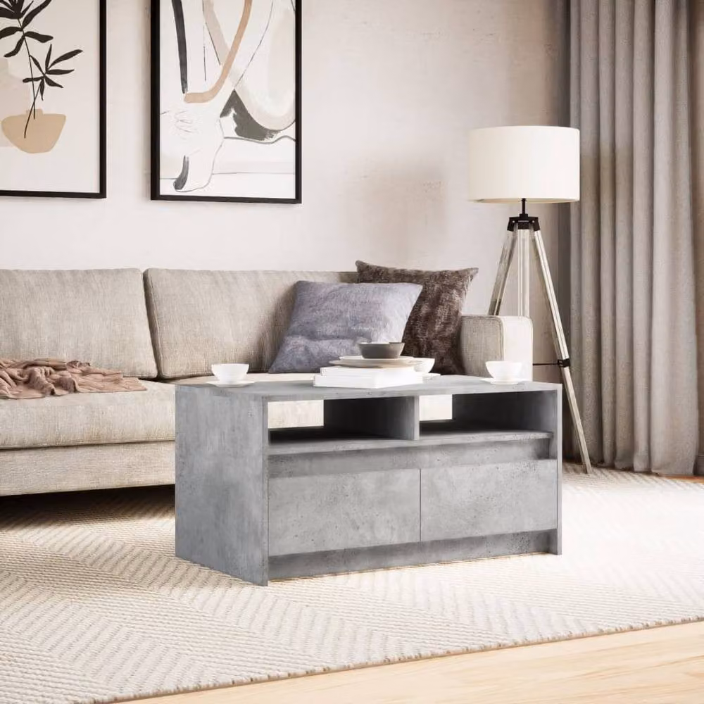 Berkfield Home Modern Rectangular Coffee Table in Grey Engineered Wood – 3