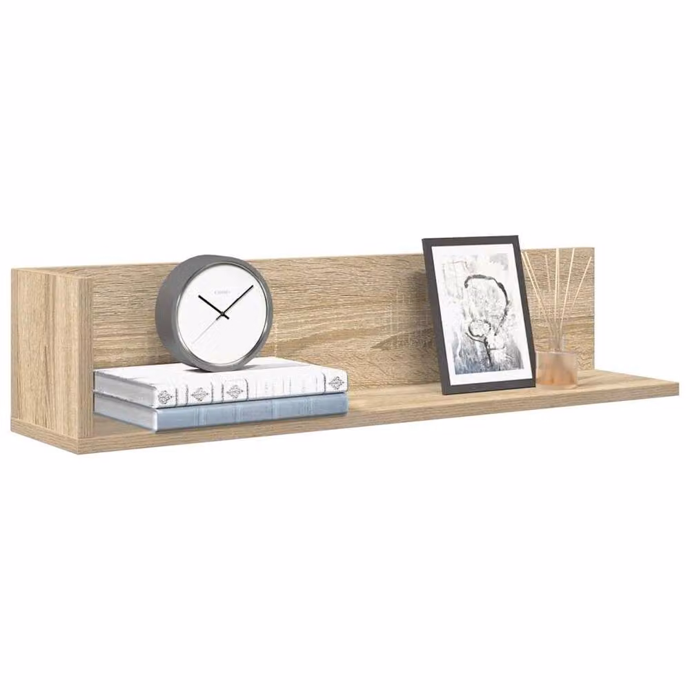 Berkfield Home Wall Mounted Shelves, 2 Pack, Sonoma Oak, Light Tan, W: 75 cm, D: 16.5 cm, H: 16.5 cm – 2