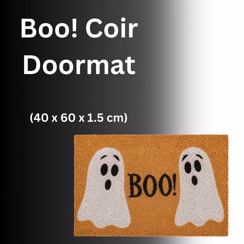 Marco Paul Halloween Ghost Non Slip Coir Door Mat, Brown, W: 40 cm, D: 60 cm – 3