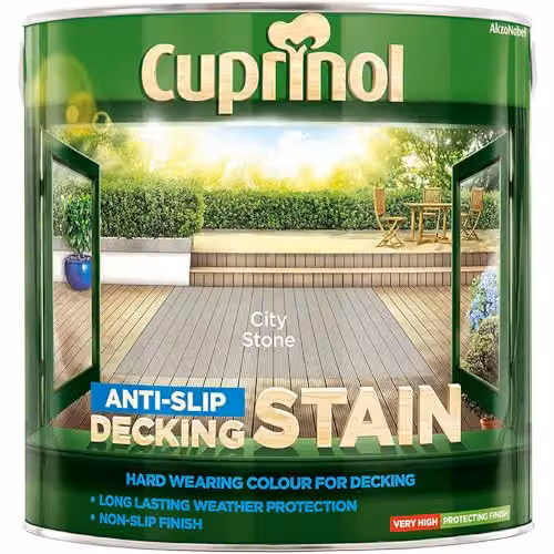 Cuprinol Anti Slip Decking Stain in City Stone, 2.5 Litre