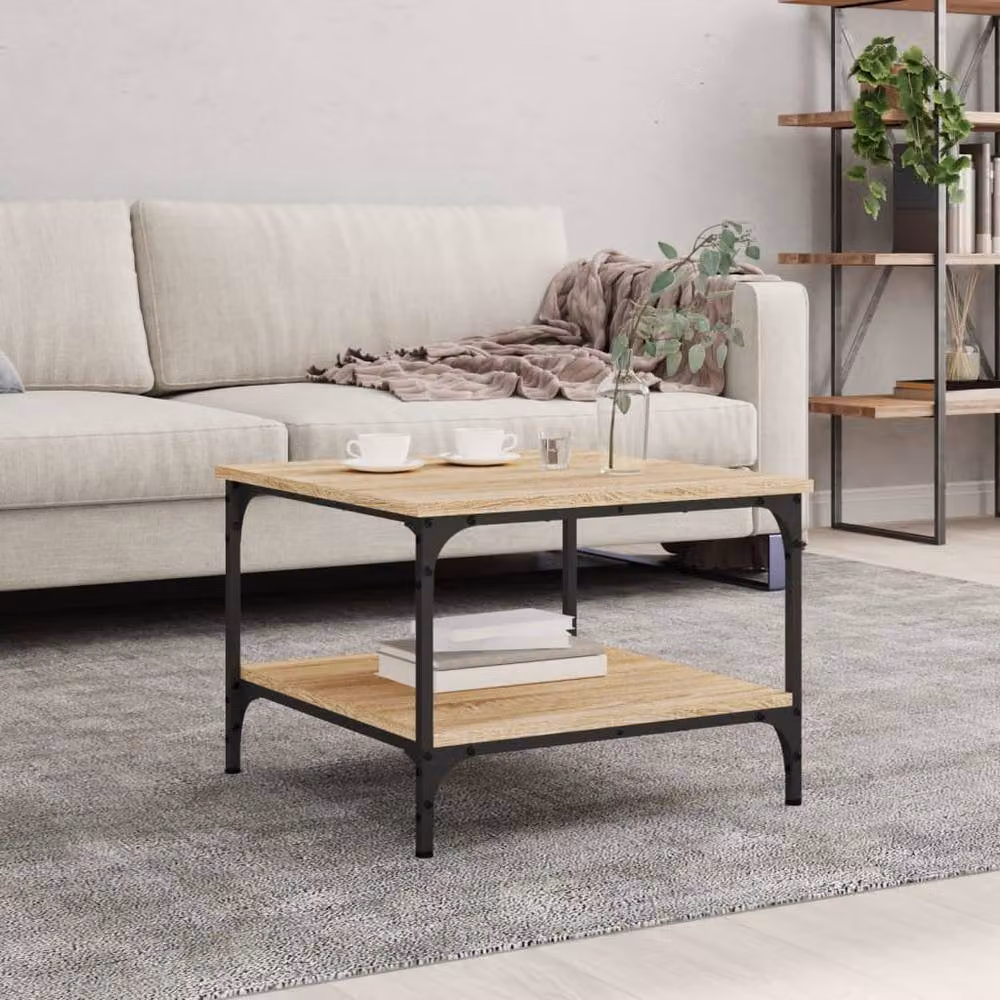 Berkfield Home Sonoma Oak Decorative Coffee Table in Light Brown, W/D/H: 55 x 55 x 40 cm – 2