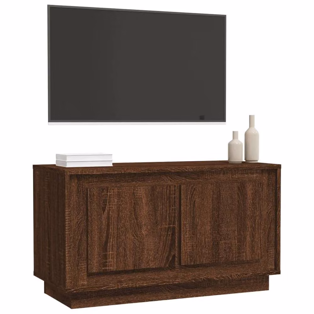 Berkfield Home Modern TV Cabinet in Brown Oak, W/D/H: 80 x 35 x 45 cm – 3