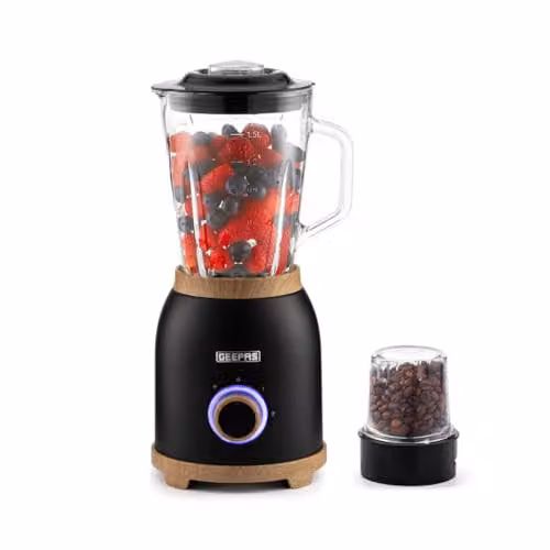 Geepas NordiQ 2-in-1 Food Jug Blender and Mini Grinder, 800W, 1.5L Glass Jar, Black – 5
