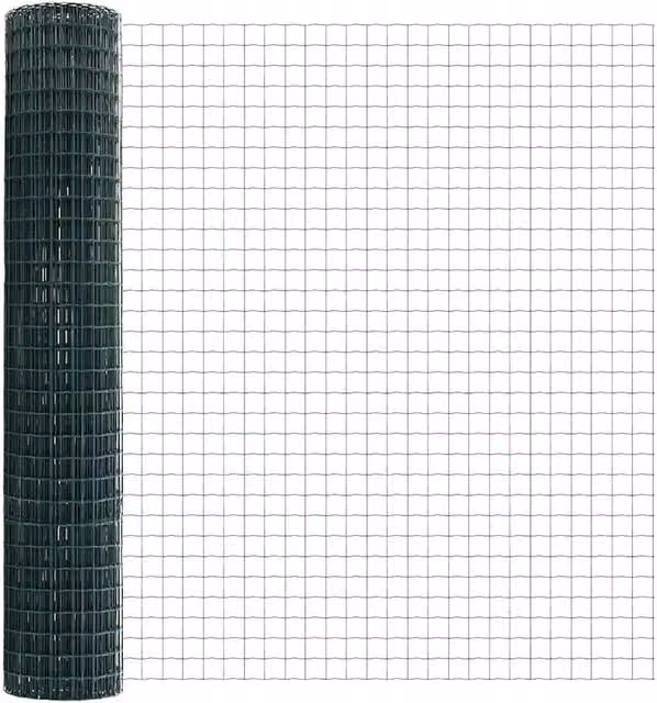 Berkfield Home Euro Fence with 5 U Posts, Green Powder-Coated Steel, H: 160 cm, W: 10 m, D: 1.6 m