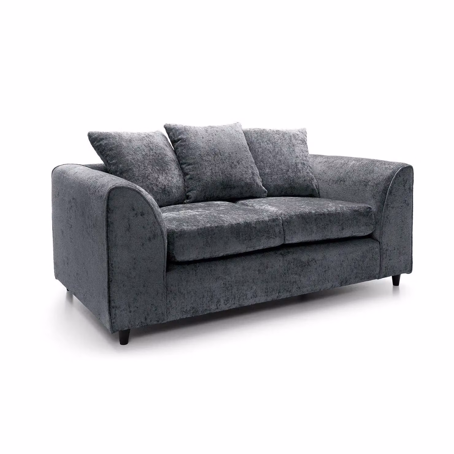Abakus Direct Harriet 2 Seater Sofa in Dark Grey Crushed Chenille Fabric – 2