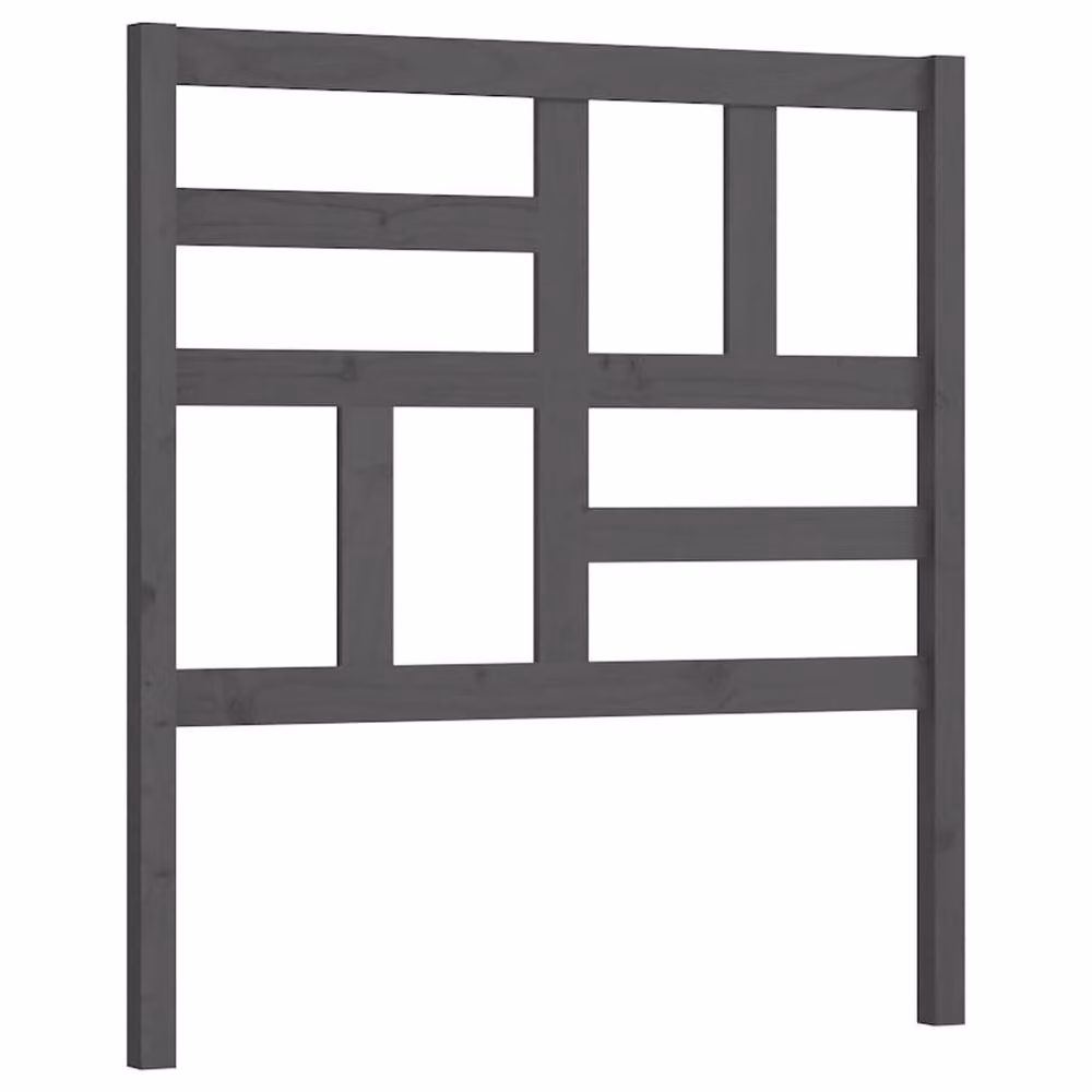 Berkfield Home Beautiful Bed Headboard in Grey Solid Pine Wood, W/D/H: 96 x 4 x 104 cm – 2