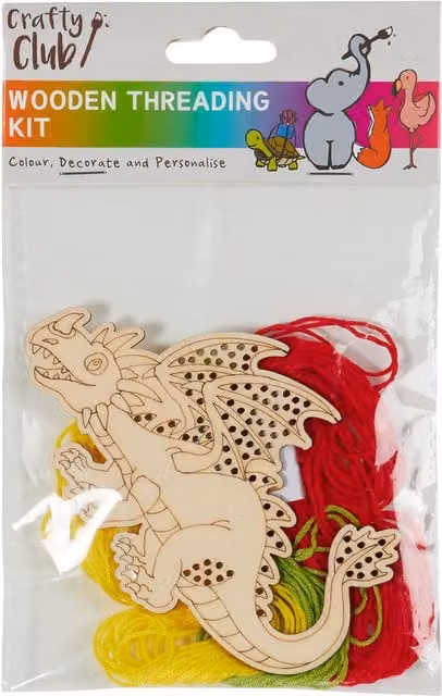 Crafty Club Multicolour Wooden Threading Kit Assortment for Children