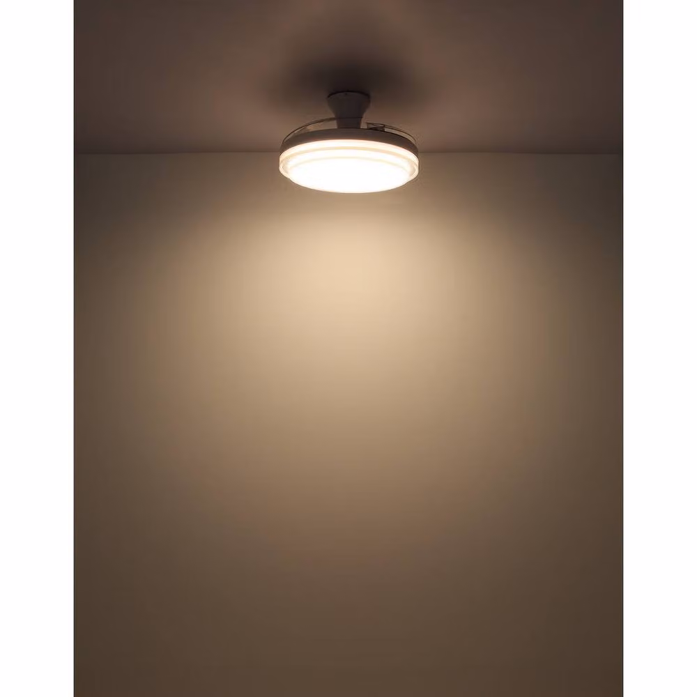Netlighting Beliz Ceiling Fan and Light, White, Dimmable LED with Remote Control and Timer, D 106.6 cm – 5