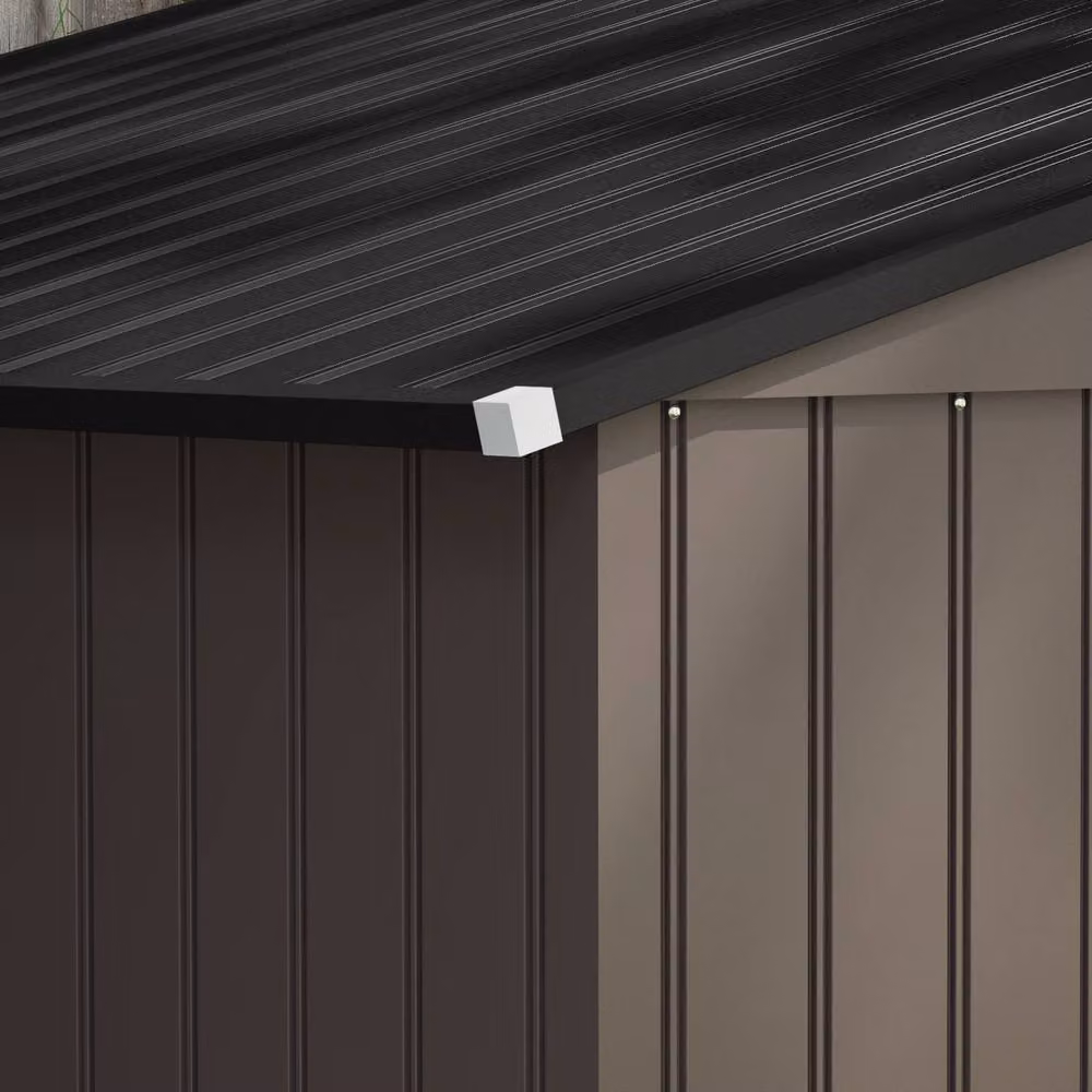 STILVORA Metal Pent Garden Shed in Brown with Lockable Double Doors, W/D/H: 274.32 x 184.0 x 192.0 cm – 5