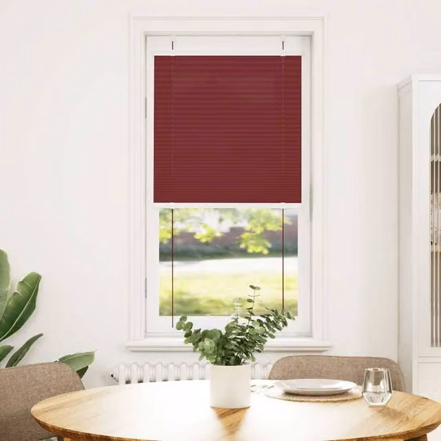 Berkfield Home Single Pleat Corded Blind in Bordeaux Red, W: 60 cm, H: 150 cm