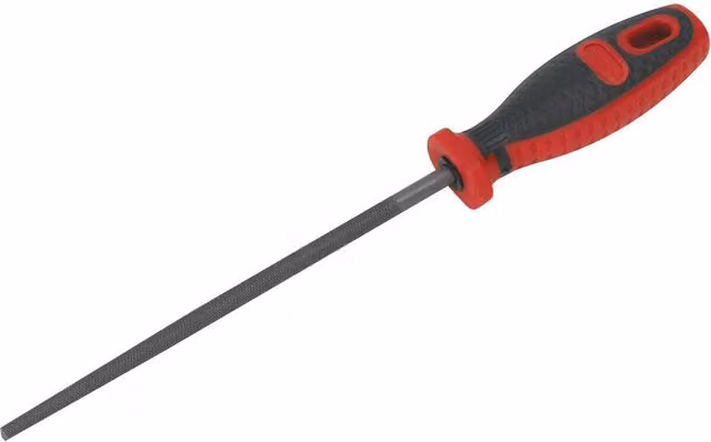 Loops Round Engineers File with Smooth Cut and Comfort Grip Handle, Red and Multicolour, 200mm