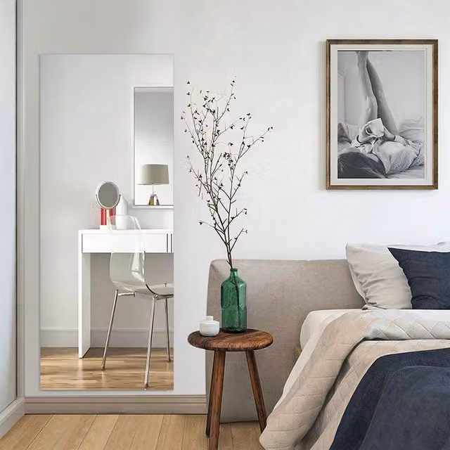Livingandhome Self Adhesive Transparent Plastic Pet Wall Mirror Sheet, W: 60 cm x H: 60 cm x D: 60 cm