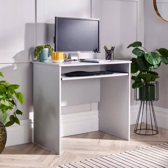 Home Source Modern Computer Desk in Grey and White – 1