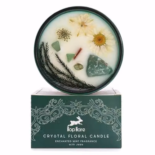 Ancient Wisdom Hop Hare Crystal Magic Flower Candle The Magician Green – 2