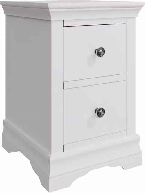 Home Source Swanley Bedside Storage Unit in White