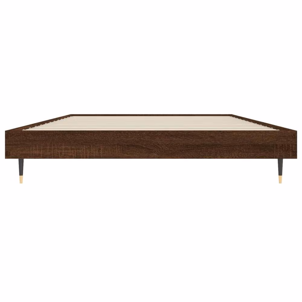 Berkfield Home Modern Bed Frame in Brown Oak, W: 100 cm, D: 200 cm – 3