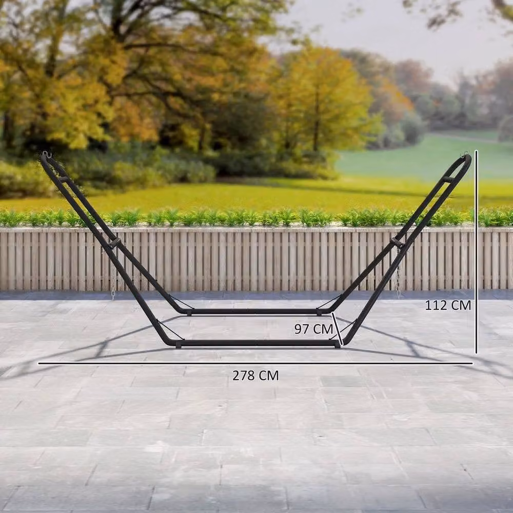 NESTLUNE Adjustable 9ft Hammock Stand with Non-Slip Feet in Black – 2