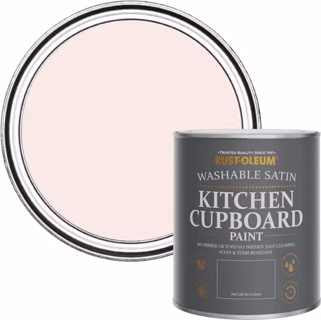 Rust-Oleum Pink Scrubbable Kitchen Cupboard Paint in Satin Finish - China Rose 750ml – 1
