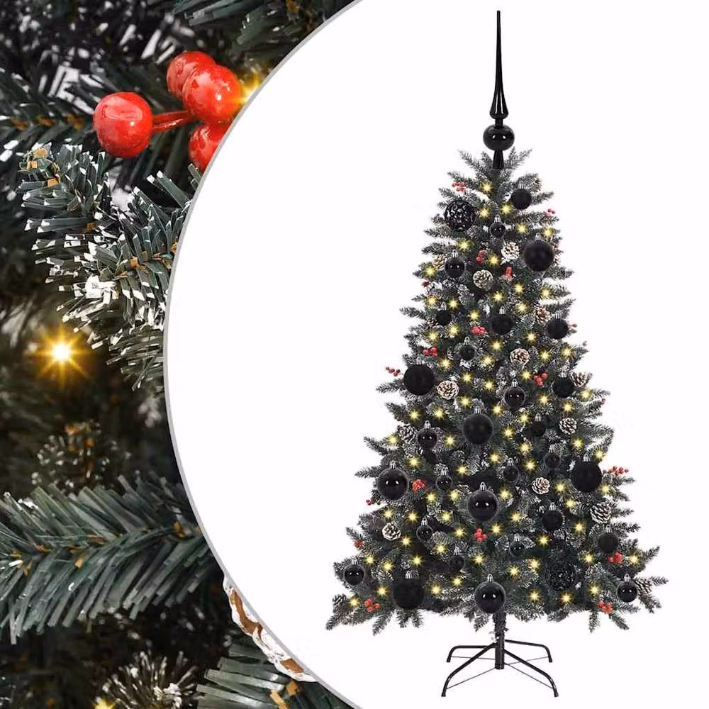 Berkfield Home Green Artificial Christmas Tree with 150 LEDs, W/D/H: 68 x 68 x 120 cm – 2