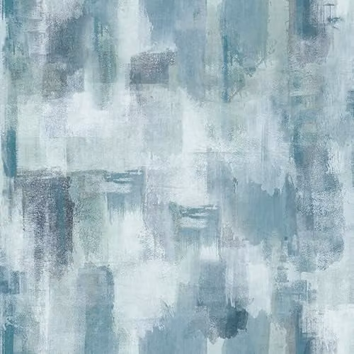 Arthouse Painterly Pattern Blue and Grey Washable Abstract Wallpaper