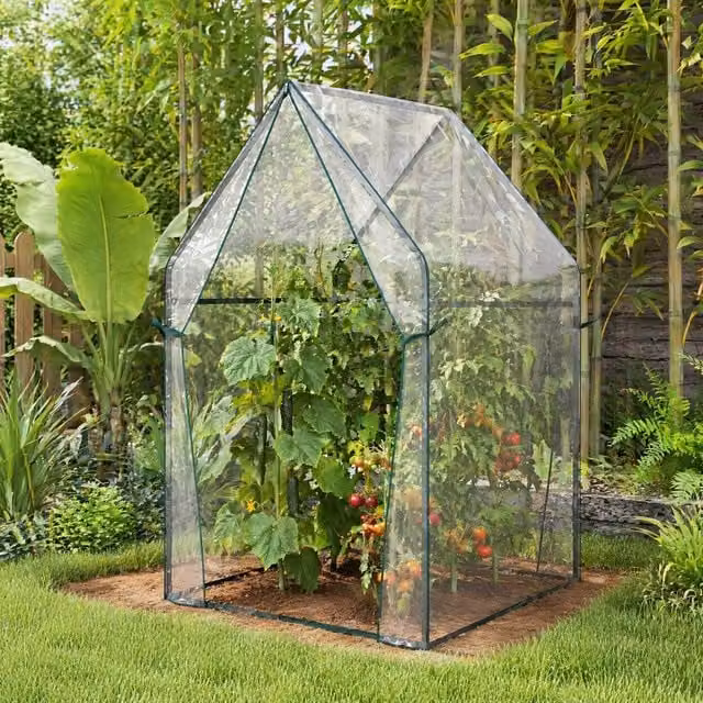 STILVORA Mini Greenhouse with 2 Zipped Doors, Transparent, W/D/H: 90 x 90 x 145 cm – 1