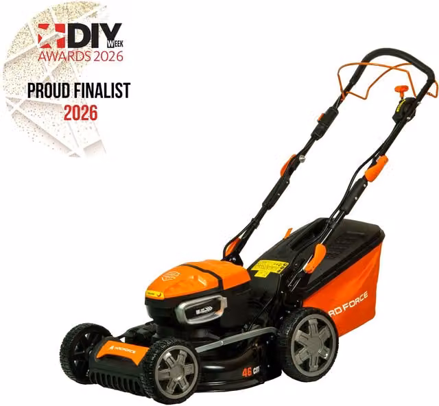 Yard Force 46cm Cordless Mower with 56V LFP Rechargeable Battery, Orange